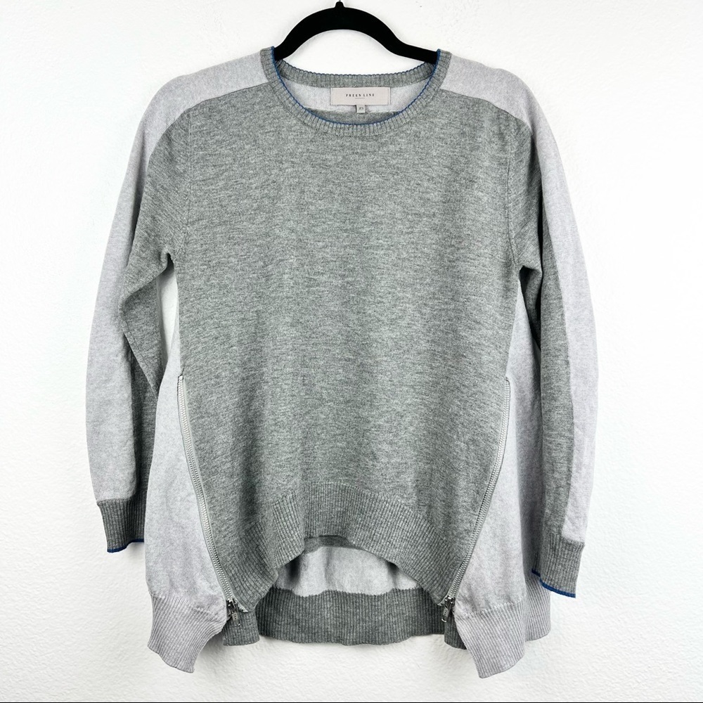 PREEN LINE by Thornton Bregazzi Tare Two-Tone Merino Sweater with Zippers, XS